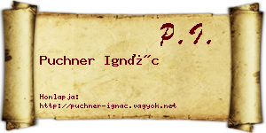 Puchner Ignác névjegykártya